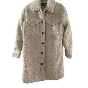 Vero Moda Kylie Filucca Teddy Coat Boos Oatmeal/Beige Extra Button‎ Small NWT